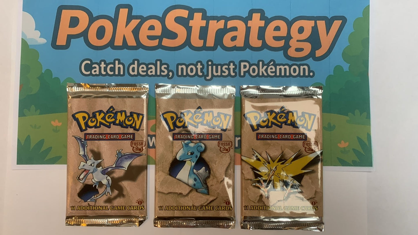 Pokémon TCG: 1st Edition Fossil Booster Pack Art Set – Factory Sealed
