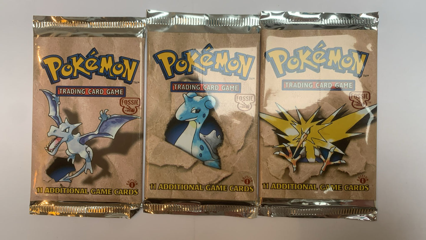 Pokémon TCG: 1st Edition Fossil Booster Pack Art Set – Factory Sealed
